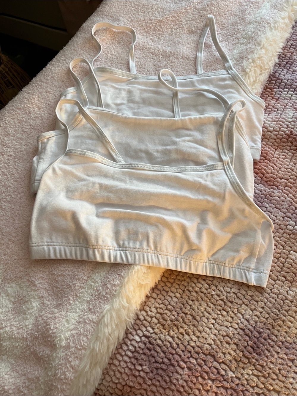 White Women's Seamless Cotton-Blend Cami Bralette/Hahne’s